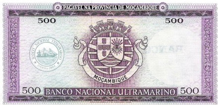 Мозамбик 500 эскудо 1967 г.  UNC  
