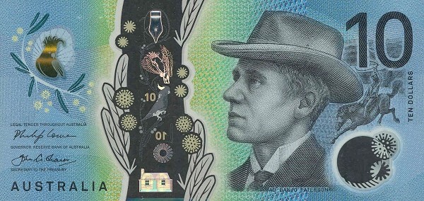 Австралия 10 долларов 2017 г. «Ендрю Бартон Петерсон»  UNC пластик   