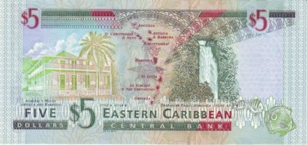 Восточные Карибы 5 долларов 2000 г. (литер. М-Монсерат) UNC