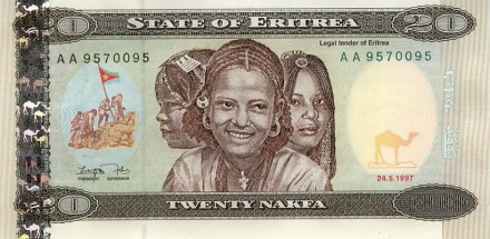 Эритрея 20 накфа  1997   UNC  