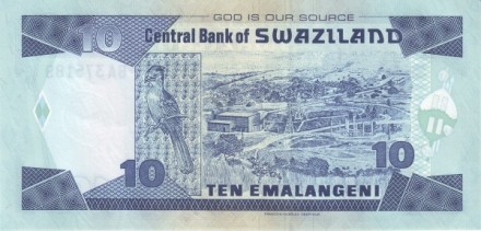 Свазиленд 10 лилангени 2001-2006 г Портрет короля Мсвати III  UNC 