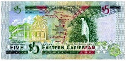 Восточные Карибы 5 долларов 2008 «Трафальгарские водопады» UNC