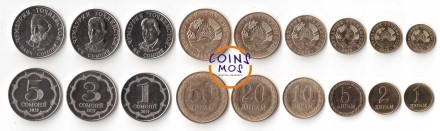 Таджикистан набор из 9 монет 2019 г