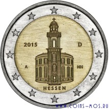 Германия 2 евро 2015 г  Гессен «Церковь Святого Павла во Франкфурт-на-Майне»   