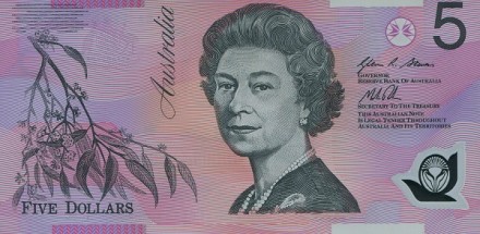Австралия 5 долларов 2012 г. Парламент в Канберре UNC пластик