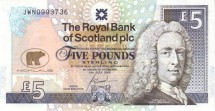 Шотландия 5 фунтов 2005  Джек Уильям Никлаус по прозвищу /Золотой медведь/  UNC 