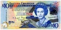 Восточные Карибы 10 долларов 2008  Адмиралтейство-Бей (Сент-Винсент) UNC