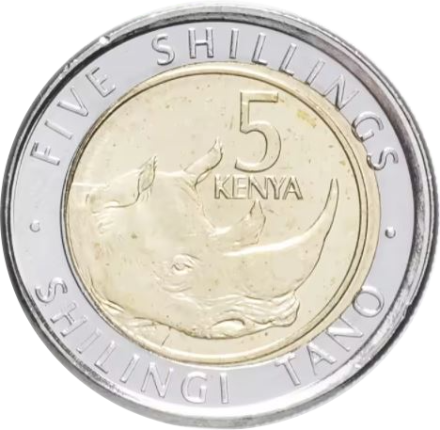 Кения 5 шиллингов 2018 г. Носорог
