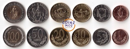 Албания  Набор из 6 монет 2000 - 2016 г.
